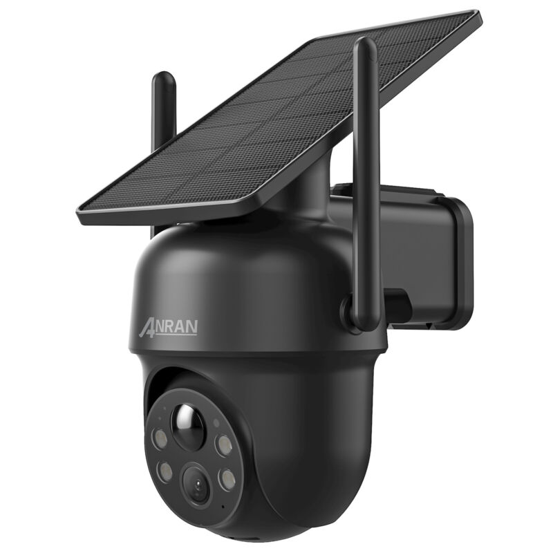 ANRAN Home Security Camera System Solar Panel 360°PTZ Wireless 5MP