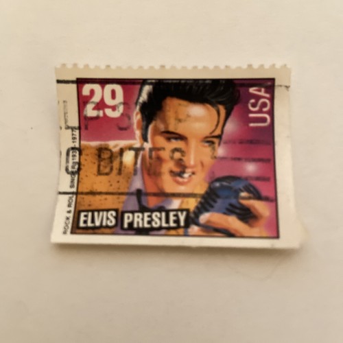 RARE ELVIS PRESLEY NAME ON STAMP U.S. 29 Cent Used Postage