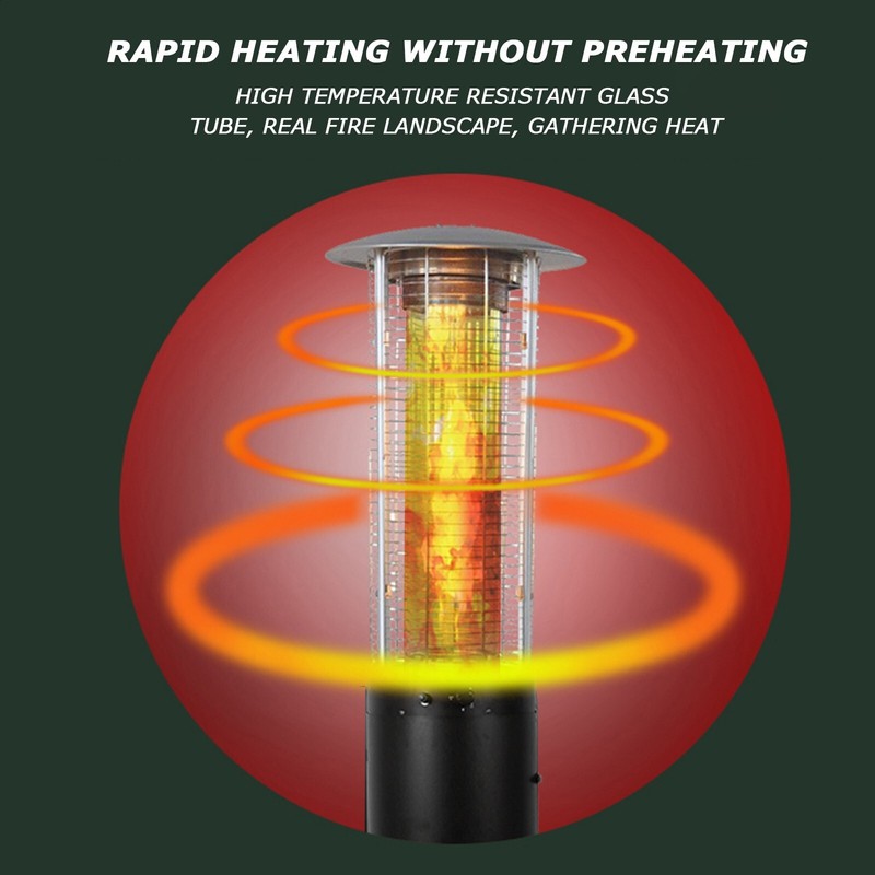 BESSKY Outdoor 42000BTU Patio Heater Propane Gas Outdoor Heater Standing Wheel