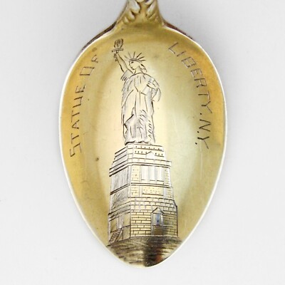 New York Statue Of Liberty Souvenir Spoon Shepard Sterling Silver