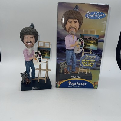Bob Ross Mini Figurine Bobblehead, Premium Detailed In Original Box