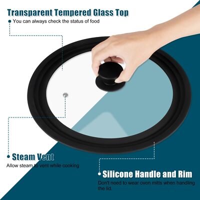 Universal Lid for Pots Pans and Skillets 2 Pack Pan Cover fit 7" 8" 9" & 10" ...
