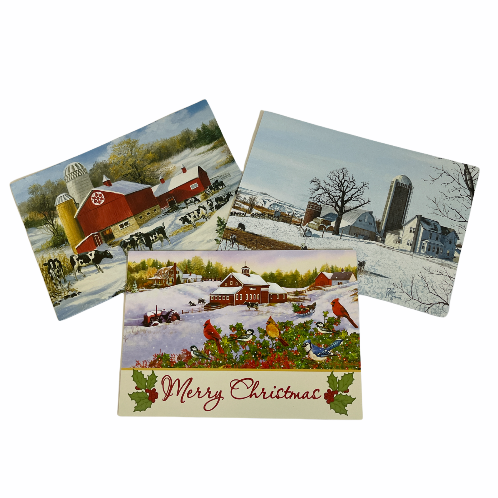 Leanin’ Tree 20 Card Assortment Christmas Down at Farm w/ Stickers & Bookmark 