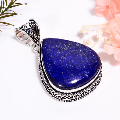 Lapis Lazuli Gemstone Vintage Handmade 925 Silver Plated