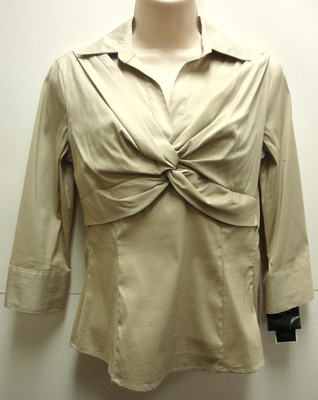 *NWT Alfani Petite ''Gallery Opening'' Cachi 3/4 Sleeve Blouse/Top sz 2P-Org $59 
