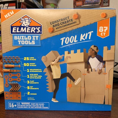 Elmer s Build It Tools Kit for Kids Construct And Create With Cardboard 87Ct New