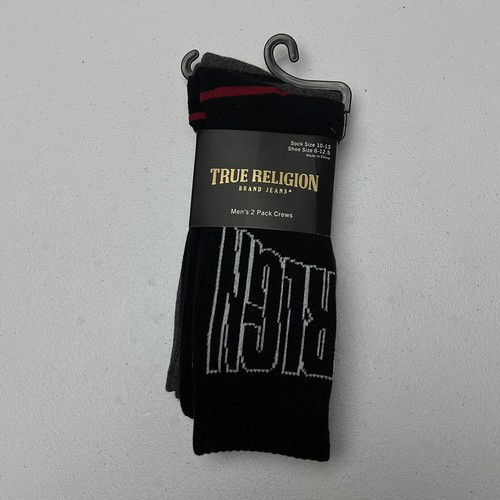 

Комплект носков True Religion Crew, 2 шт., мужские, размер 6–12,5, серый, черный, красный, Multicolor