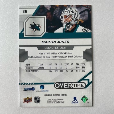 2020 Upper Deck Overtime #86 Martin Jones Blue