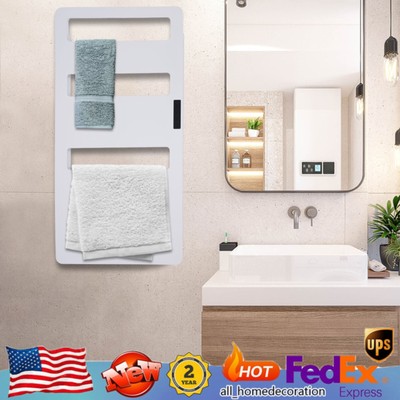Electric Wall Mounted Towel Warmer Bathroom Graphene Heated Towel Rack 3 Layers