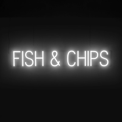 SpellBrite FISH & CHIPS Sign | Neon Sign Look, LED Light | 37.8'' x 6.3''