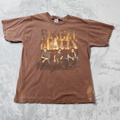 Rascal Flatts Concert Shirt Mens Large Still Feels Good Tour Front Back Brown