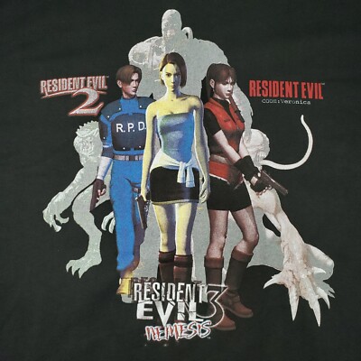 Vintage 1999 Capcom Resident Evil 2 3 Nemesis Code Veronica T Shirt Mens XL 90s