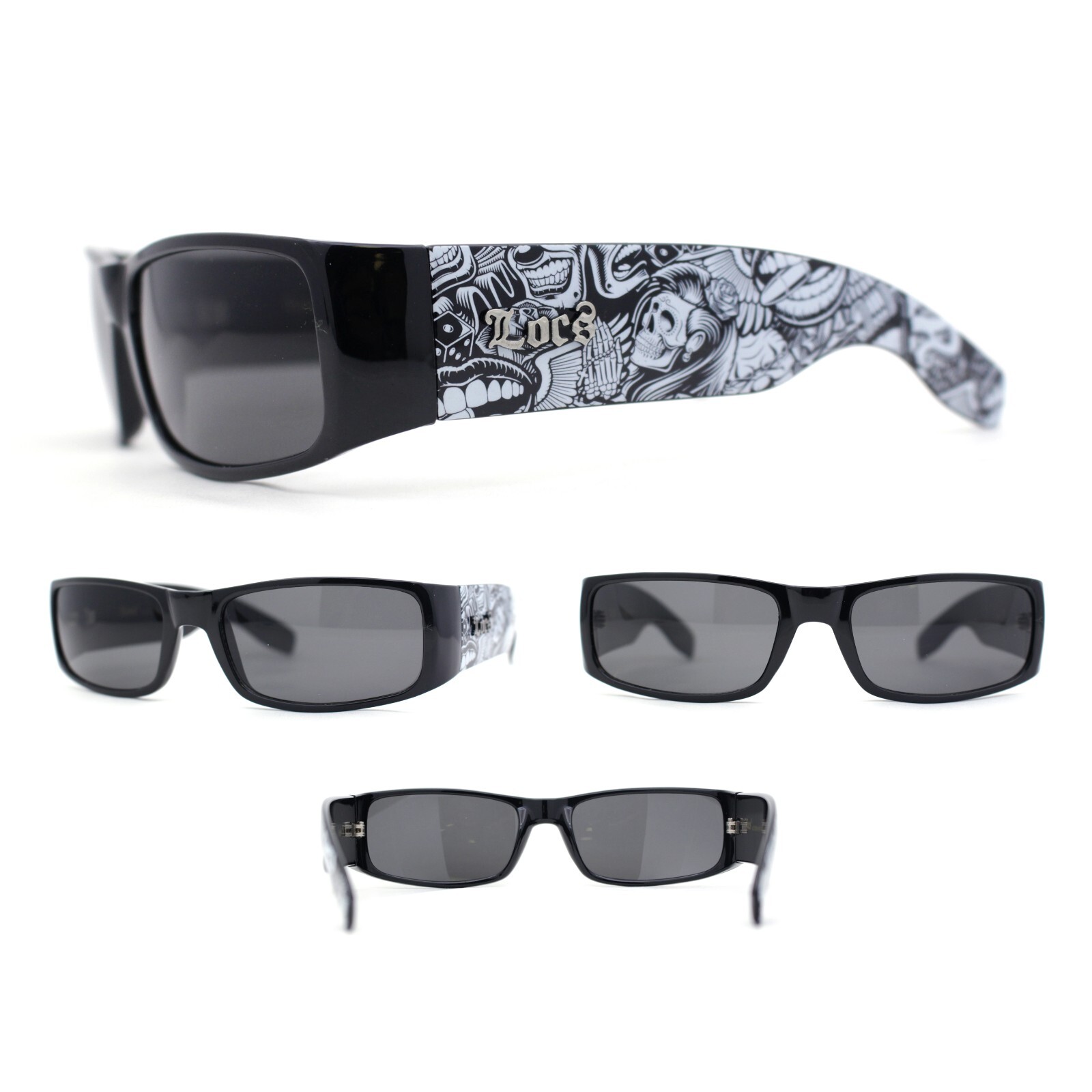 cholos ネックレス　cholos Amazon.com: Locs Super Dark Sunglasses Mens Black Wrap