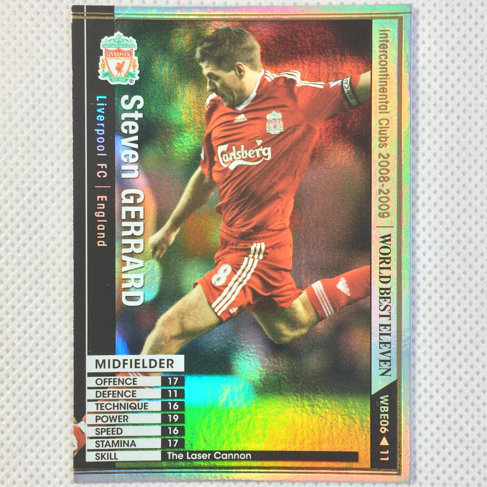 Panini WCCF 2008-09 Steven Gerrard Refractor Liverpool WBE06