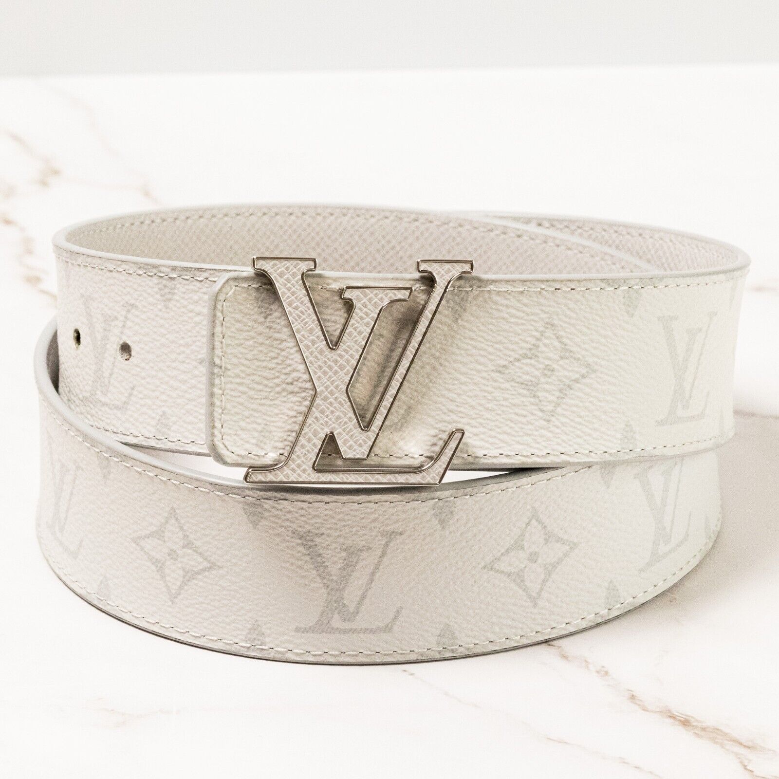 【レビューを書けば送料当店負担】 Ceinture VUITTON LOUIS Initiales Belt Reversible Taigarama 小物