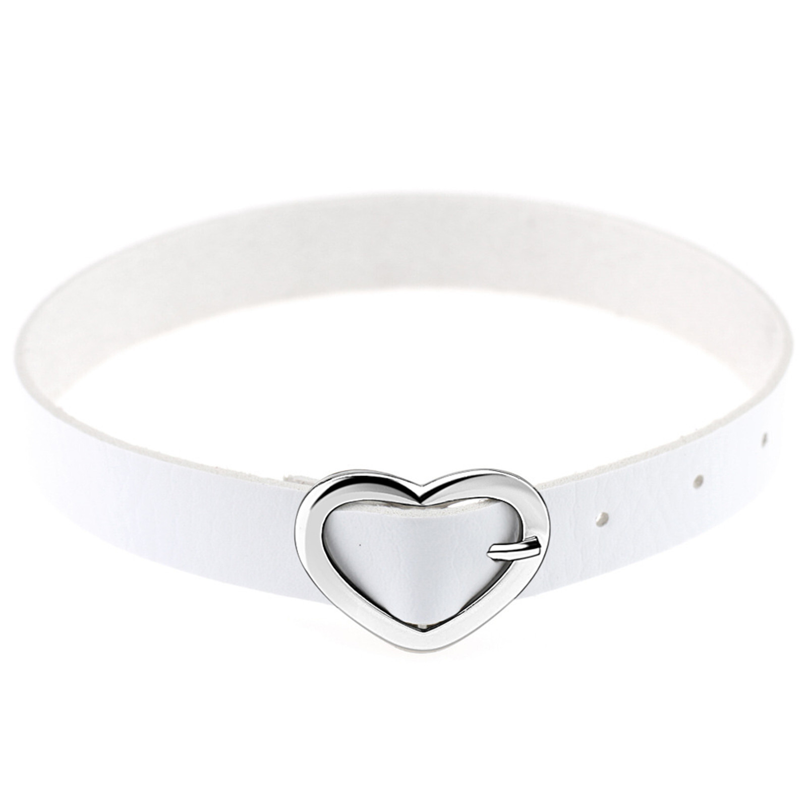 Punk Goth Heart Leather Choker Belt Love O-Ring Collar