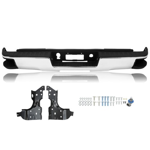 Chrome Rear Bumper Assembly For Chevrolet Silverado 1500 GMC Sierra 2014-2018