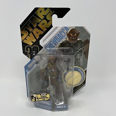 Hasbro Star Wars Chewbacca Action Figure Mcquarrie Series Gold Coin 