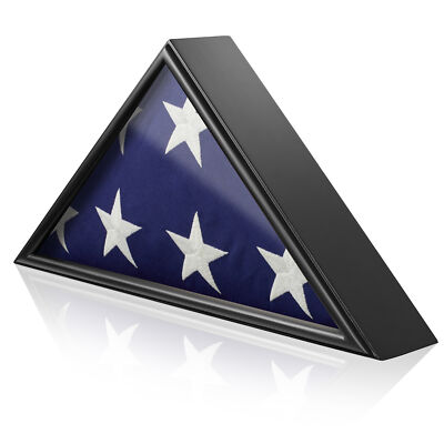 Memorial Flag Display Case for 5' x 9' Folded Flag, Solid Wood