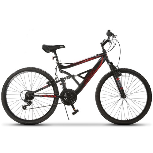 26" Mountain Bike 18 Speed Hybrid Bicycle Shimano & Full Suspension Sports