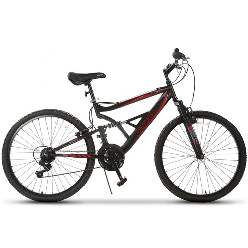 ::26" Mountain Bike 18 Speed Hybrid Bicycle Shimano & Full Suspension Sports