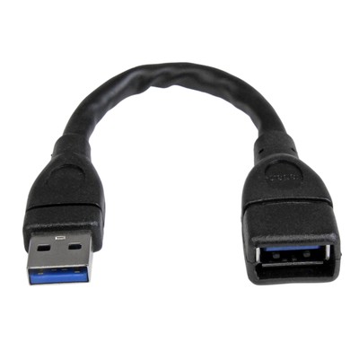 Startech.com 6in Black Usb 3.0 Extension Adapter Cable A To A - M/f - Usb For