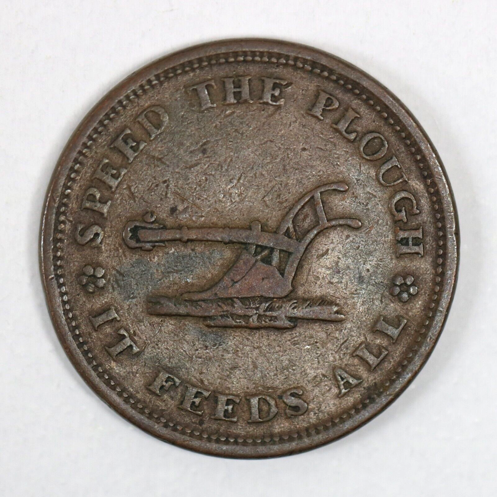 Walsh's General Store New York Speed The Plough 1835 Hard Times Token HT216 L99 Walsh's General Store New York Speed The Plough 1835 Hard Times Token HT216 L99