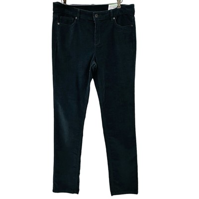 Liz Claiborne Classic Fit Skinny Gray Pants Corduroy Jeans Womens Size 8 NWT