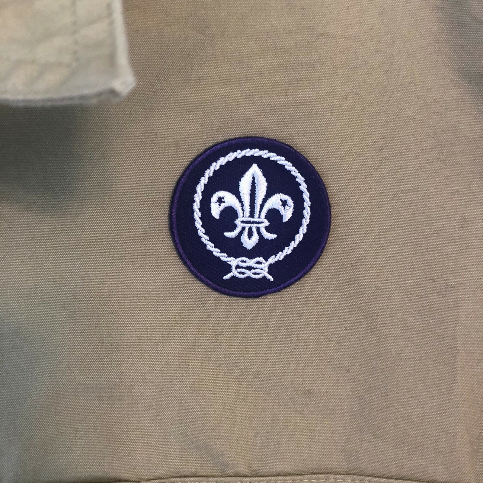 Boy Scouts America Official Mens Large Uniform Shirt Beige w/ Patches Colorado
