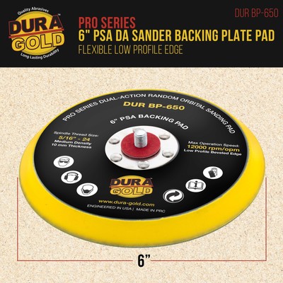 6" PSA DA Sander Backing Plate Pad, Flexible, Dual-Action Random Orbital Sanding