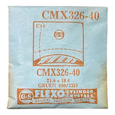 Germanow-Simon Mach (GS) CMX326-40 Watch Crystal 21.6x18.4 NOS Part Flexo Gruen