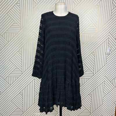 NWT Anine Bing Viola Black Oversized Long Sleeve Dress Size US XXS