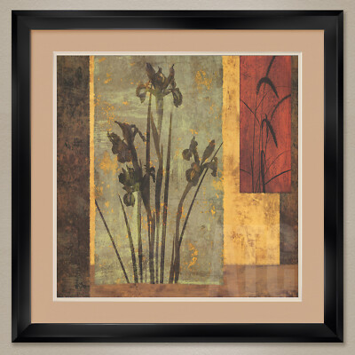 35W''x35H'': INNERVISION II by CHRIS DONOVAN -FLORAL DOUBLE MATTE, GLASS and FRAME