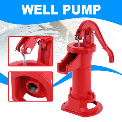 Hand Water Pump Well Pitcher Cast Iron Press Suction Yard Ponds Garden