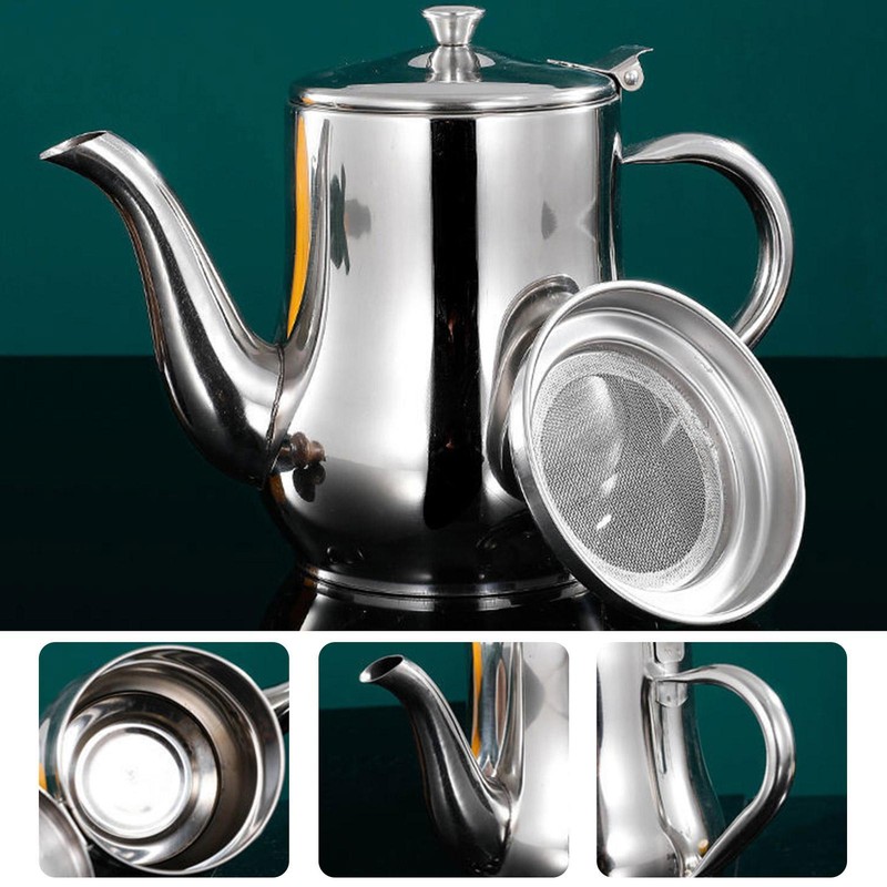 Kitchen Stainless Steel Oil Strainer Pot Grease Container Jug Storage Can Filter
