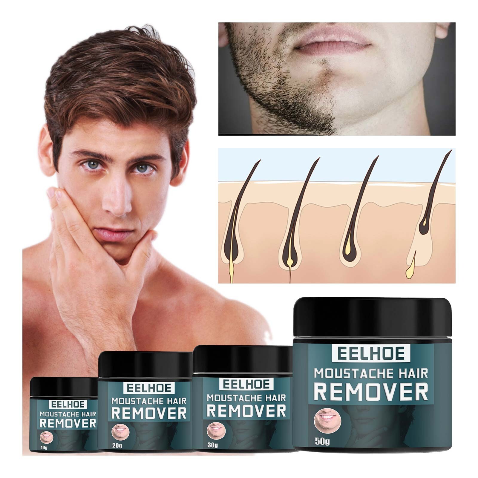 Natural Painless Permanent Depilatory Cream Stop Hair Growth