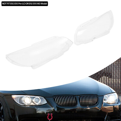 Left& Right Headlight Covers For 2010-2013 BMW E92Coupe E93 LCI