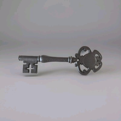 Antique Large Cast Iron Decorative Skeleton Key 7 '' Long