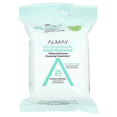 Makeup Remover Cleansing Towelettes, With Witch Hazel, 25 Wipes