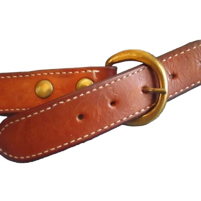 Vintage 1990s CABELA'S 38 Mens Belt RAW LEATHER TRASHED RELIC WORK USA