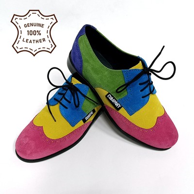 Real suede leather, Wingtip, Multicolor shoes, Rockabilly Shoes, Brogue, Oxford