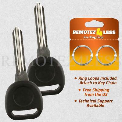 2 New Replacement Transponder Ignition Key Uncut Blade Blank For Circle Plus Key