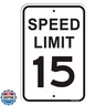 PHTTULE Speed Limit 15 MPH Sign 12 x 18 inches Slow Down Safety Sign for Street Reflective 40Mil Aluminum Professional Printing UV Coating