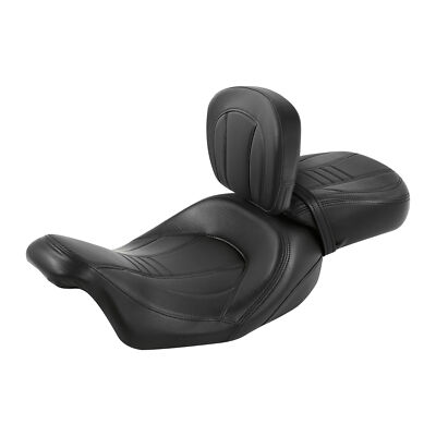 Black Driver Passenger Seat &Rider Pad Fit For Harley Touring Road Glide 2009-Up