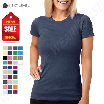 NEW Next Level Women's Junior Fit CVC Crew Neck XS-2XL T-Shirt M-6610