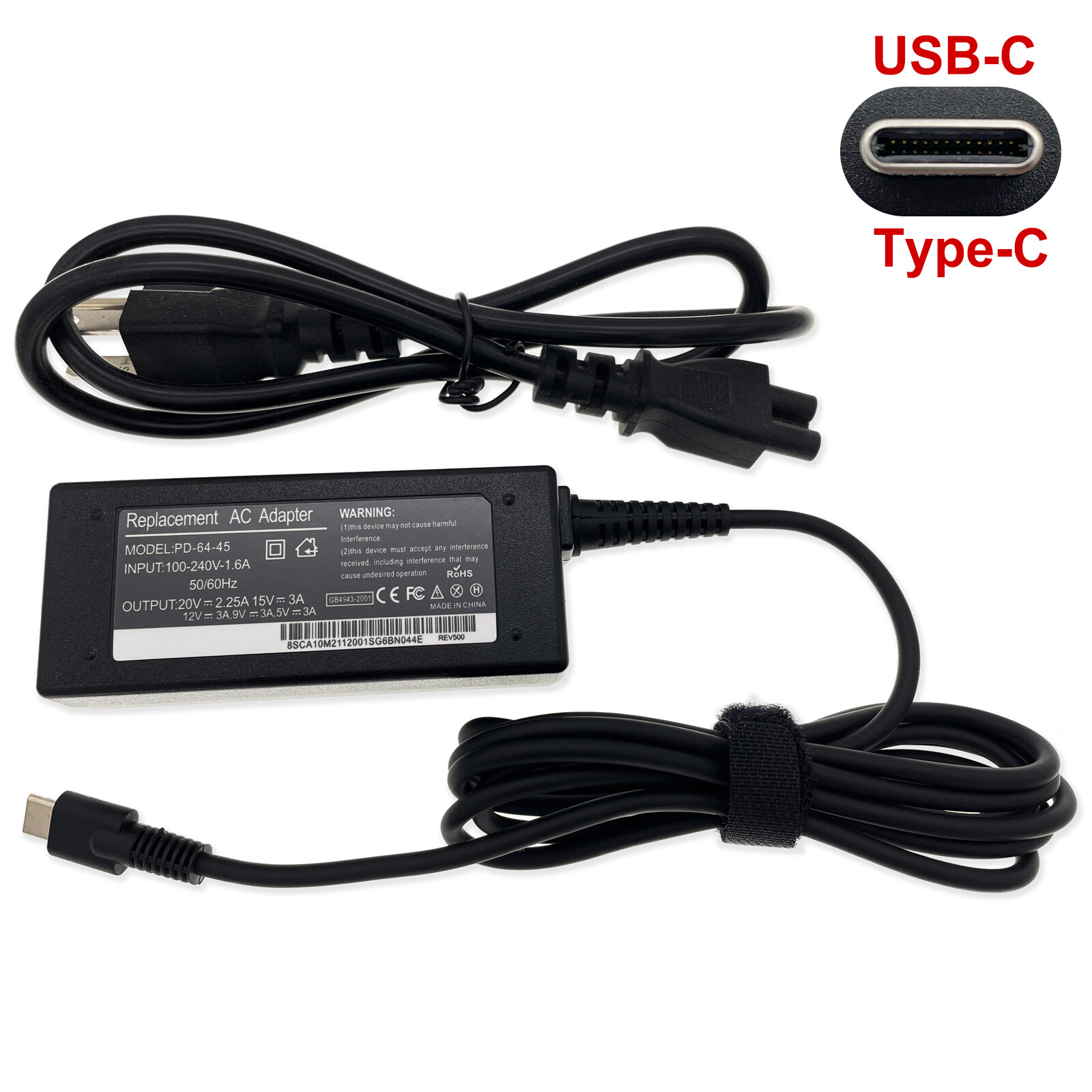 Charger For Dell Xps 13 9365 2-in-1 Type-c Usb-c Power Charger