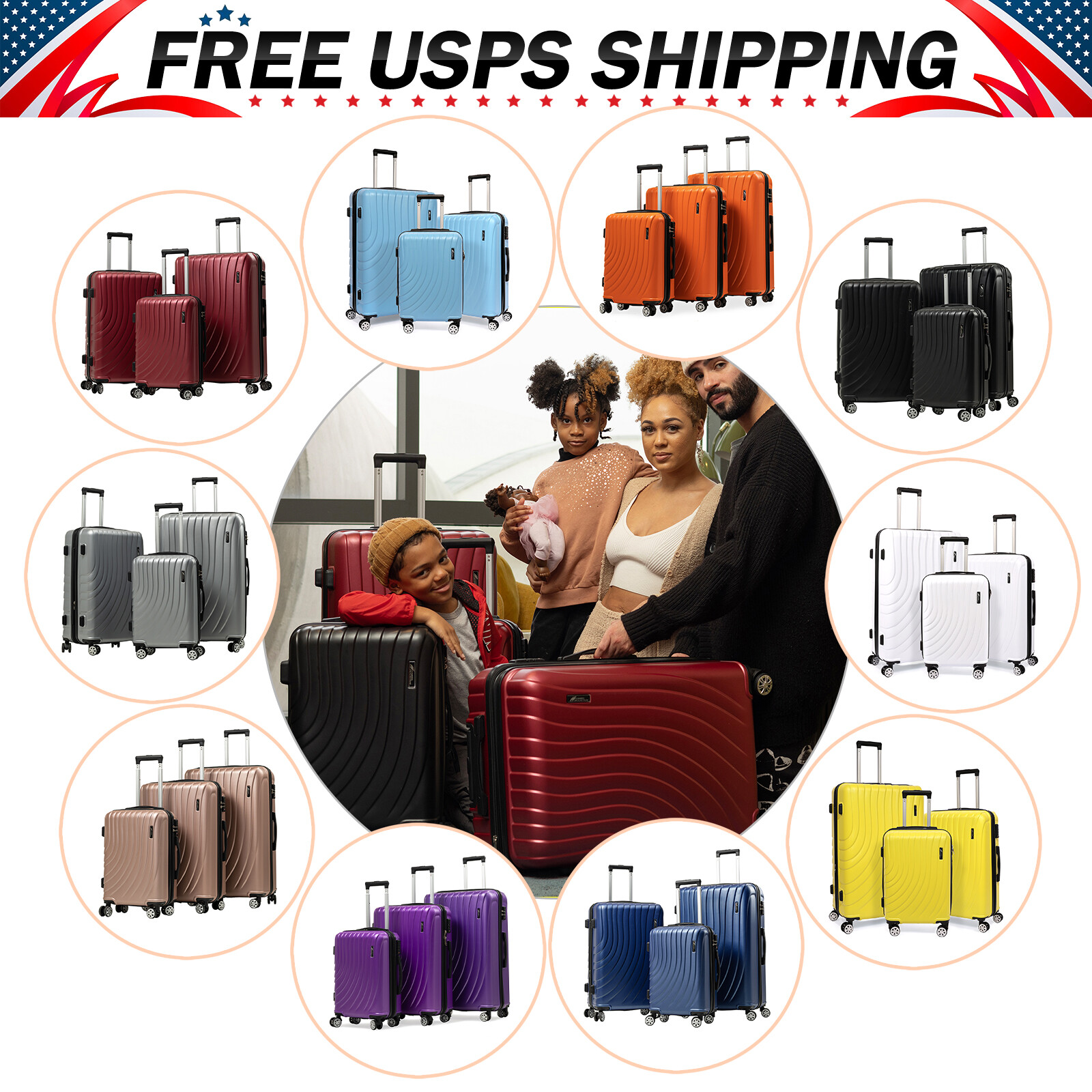 Durable Lightweight Abs Suitcase With 360&deg; Spinner Wheels &
