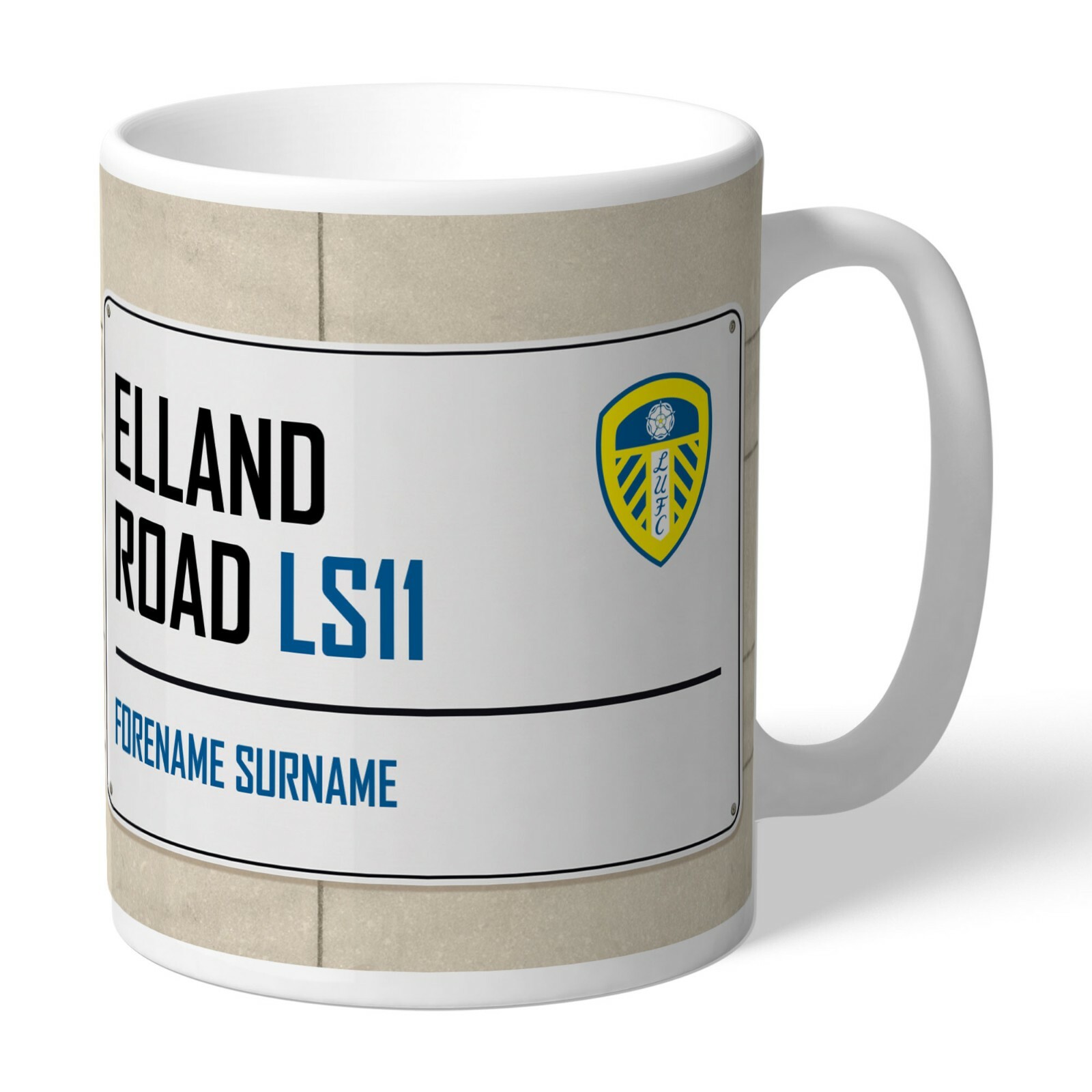 Personalised Leeds United Mug Tea Cup Any Name Gift Birthday Xmas Son