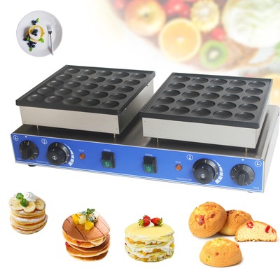 50PCS Mini Dutch Pancake Baker Commercial Waffle Maker Machine 1.8in Nonstick US