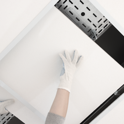 30m2 White Suspended Ceiling Tiles Complete White Grid System 600mm x 600mm 